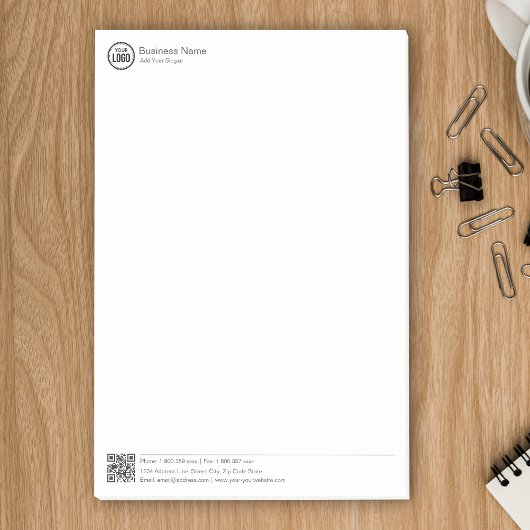Zakelijk Briefpapier Sjabloon Met Logo En QR Code Post-it® Notes