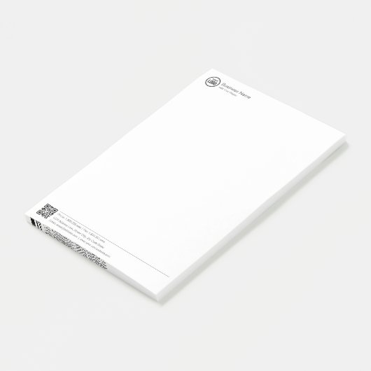 Zakelijk Briefpapier Sjabloon Met Logo En QR Code Post-it® Notes (Schuin)