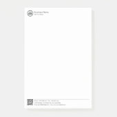 Zakelijk Briefpapier Sjabloon Met Logo En QR Code Post-it® Notes (Voorkant)