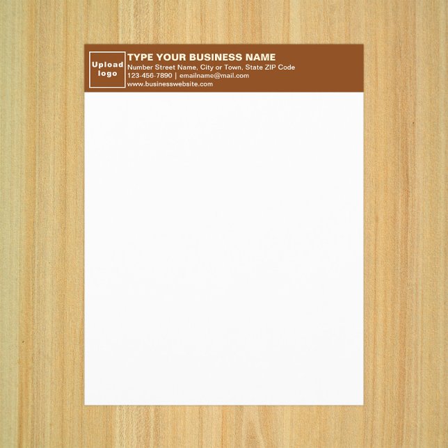 Zakelijk Bruin Letterhoofd op Document Blad (Business brown letterhead on paper sheet.)