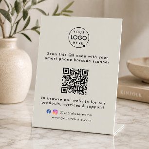 Zakelijk Bureaublad Bord QR Promotionele Display Reclamebord Met Voetstuk