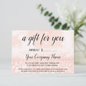 Zakelijk cadeaubon Blush Glitter (Staand voorkant)