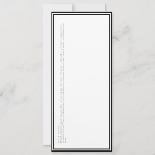 Zakelijk cadeaubon met aangepaste Logo (Achterkant)