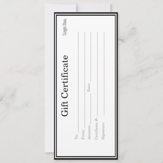 Zakelijk cadeaubon met aangepaste Logo (Voorkant)