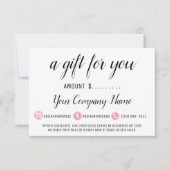 Zakelijk cadeaubon Roze moderne sociale media (Voorkant)