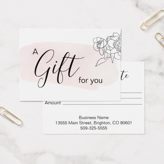 Zakelijk cadeaubon Vrouwelijk Roze Wash Visitekaartje (Kantoor)