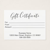 Zakelijk cadeaubon Vrouwelijk Roze Wash Visitekaartje (Achterkant)