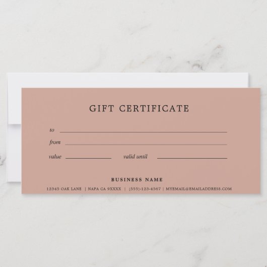 Zakelijk cadeaubon Zwart roos goudroze (Achterkant)