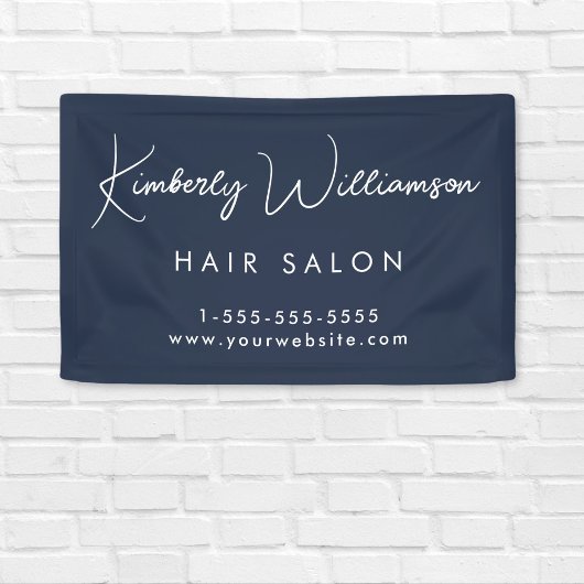 Zakelijk Chic Handtekening Script Blauw Promotie Spandoek