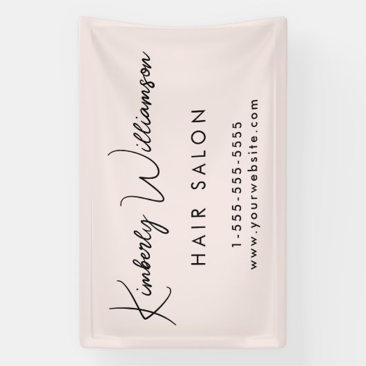 Zakelijk Chic Handtekening Script Roze Promotie Spandoek (Verticaal)