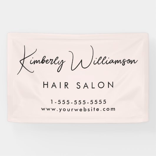 Zakelijk Chic Handtekening Script Roze Promotie Spandoek (Horizontaal)