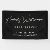 Zakelijk Chic Handtekening Script Zwart Promotie Spandoek (Horizontaal)