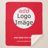 Zakelijk Chic  Vivid Red minimaal Sherpa Deken (Voorkant)