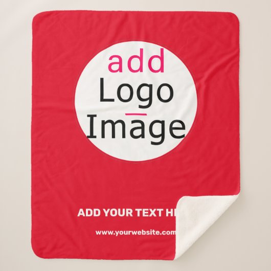 Zakelijk Chic  Vivid Red minimaal Sherpa Deken (Voorkant)