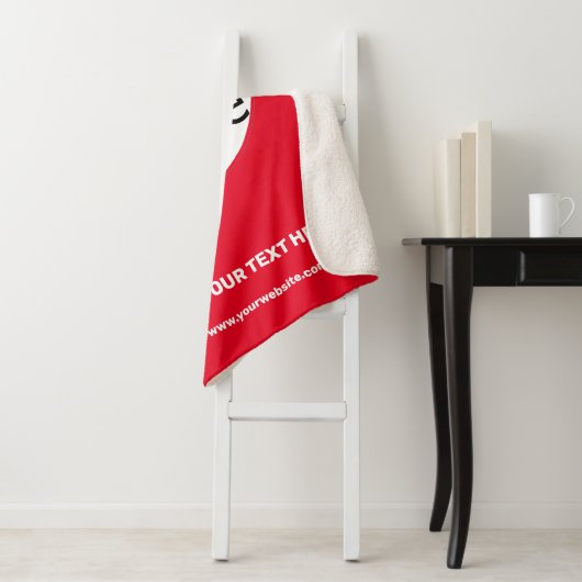 Zakelijk Chic  Vivid Red minimaal Sherpa Deken (In situ)