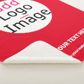 Zakelijk Chic  Vivid Red minimaal Sherpa Deken (3/4)