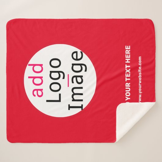 Zakelijk Chic  Vivid Red minimaal Sherpa Deken (Voorkant (horizontaal))