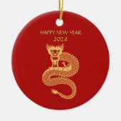 Zakelijk Chinees Gelukkig Nieuwjaar van Dragon Gif Keramisch Ornament (Voorkant)