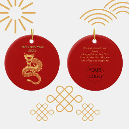 Zakelijk Chinees Gelukkig Nieuwjaar van Dragon Gif Keramisch Ornament