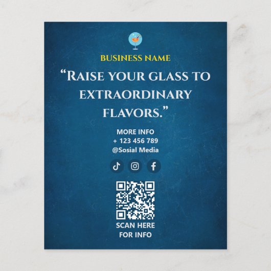 Zakelijk cocktailevenement | Modern blauw Flyer (Achterkant)