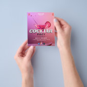 Zakelijk cocktailevenement | Pink Sweet Party Flyer (Hand)