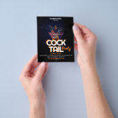 Zakelijk cocktailevenement | Zwart Modern Party Flyer (Hand)