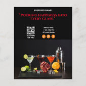 Zakelijk cocktailevenement | Zwart Modern Party Flyer (Achterkant)