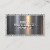 Zakelijk Commercieel Stalen Logo | Metalen Rand Visitekaartje (Achterkant)