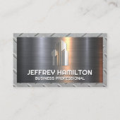 Zakelijk Commercieel Stalen Logo | Metalen Rand Visitekaartje (Voorkant)