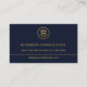 Zakelijk consultant Blue Gold Logo QR Code Visitekaartje (Voorkant)