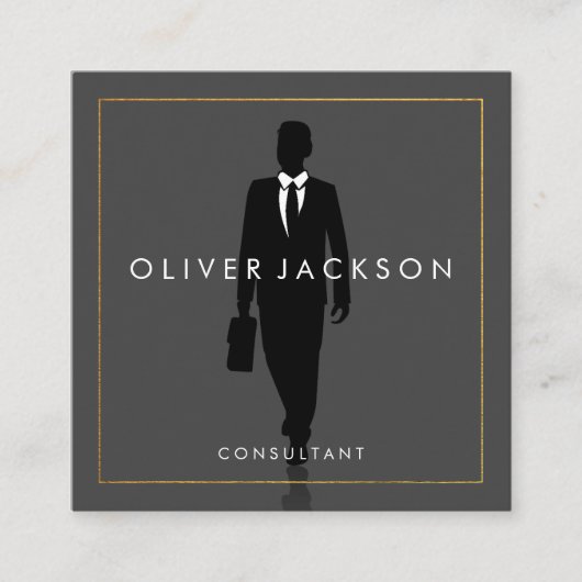 Zakelijk consultant-pictogram vierkante visitekaartje (Voorkant)