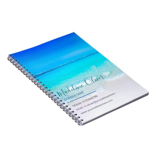 Zakelijk Contact Strand Ocean Summer Blue Notitieboek (Rechterzijde)
