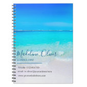 Zakelijk Contact Strand Ocean Summer Blue Notitieboek (Voorkant)