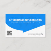 Zakelijk Contact | Wereldkaart | QR Code | Blauw Visitekaartje (Achterkant)