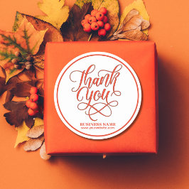 Zakelijk Corporate Bedankt Red | Logo toevoegen Ronde Sticker