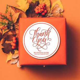 Zakelijk Corporate Bedankt Red   Logo toevoegen Ronde Sticker