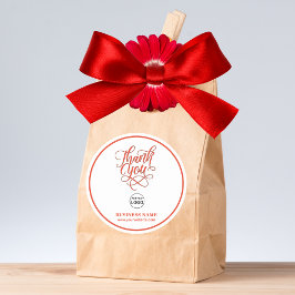 Zakelijk Corporate Bedankt Red | Logo toevoegen Ronde Sticker