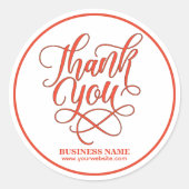 Zakelijk Corporate Bedankt Red | Logo toevoegen Ronde Sticker (Voorkant)