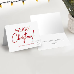 Zakelijk Corporate Logo RED Script Vrolijk kerstfe Feestdagen Kaart