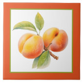 Zakelijk Crafting Home Fruit Perzik Tegeltje (Voorkant)