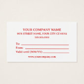 Zakelijk Custom Gift Kaart Christmas Ed. (Achterkant)