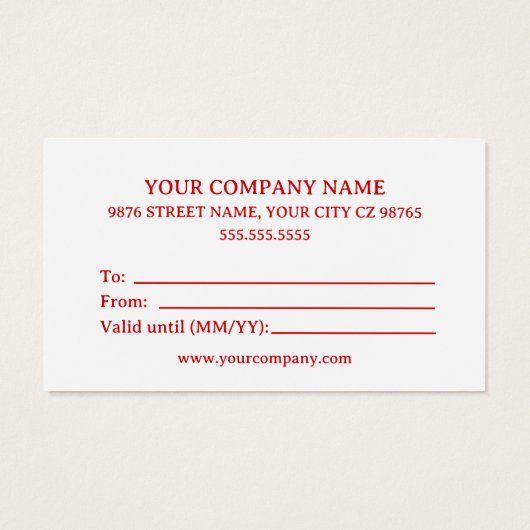 Zakelijk Custom Gift Kaart Christmas Ed. (Achterkant)