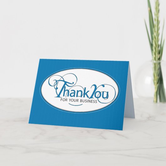 Zakelijk Dank u Blauw Bedankkaart (Voorkant)