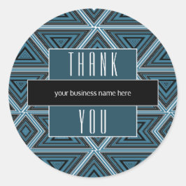 Zakelijk Dank u Blauw Zwart Geometrisch Ronde Sticker