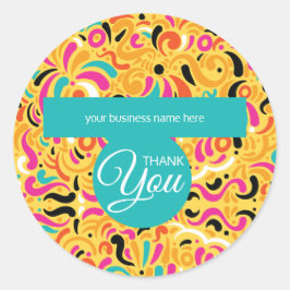 Zakelijk Dank u Boldy gekleurd Abstract Ronde Sticker