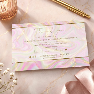 Zakelijk Dank U Elegant Roze Marmer Gouden Logo