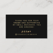 Zakelijk dank u Elegant Zwart en Goud Visitekaartje (Achterkant)