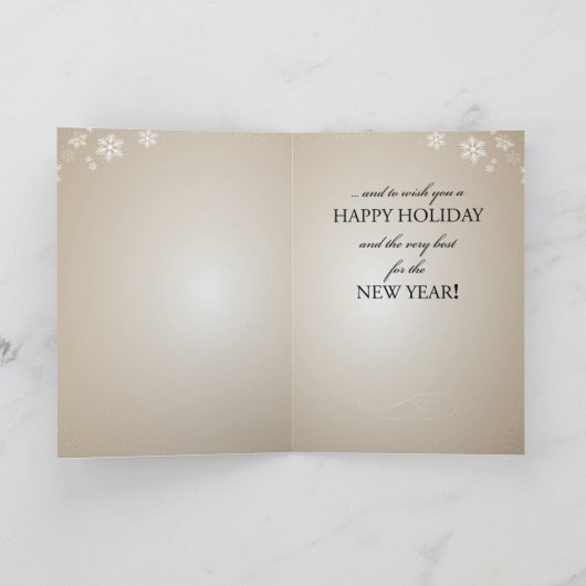 Zakelijk Dank u en Vakantie Groeten met Goud Bedankkaart (Binnen)