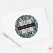 Zakelijk Dank u Lavendel en Zwart Abstract Ronde Sticker (Envelop)