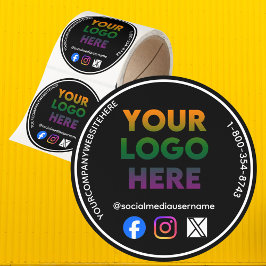Zakelijk Dank U Logo Sociale Media Klassieke Rond Ronde Sticker